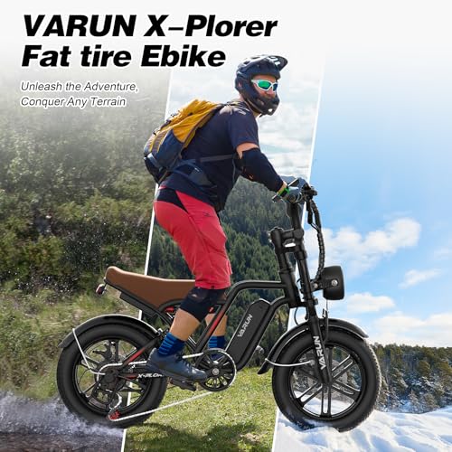 VARUN Electric Bike Peak 750W - 65+ Miles Long Range Electric Bike for Adults - Reaches 25MPH, 48V 13Ah Battery, Full Suspension