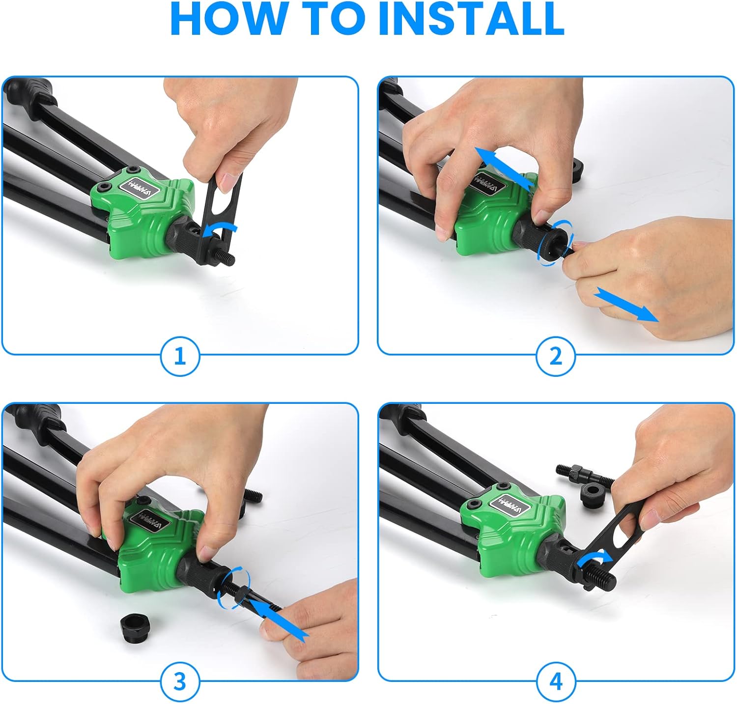 Anbull 14" Rivet Nut Tool,Hand Rivet Tool Kit with Auto Installation and Release Nut Design, 6 Metric & SAE Mandrels M6 M8 M10, 1/4-20, 5/16-18