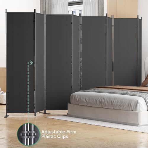 Helios&Hestia 8-Panel 6 ft Tall Indoor Folding Room Divider, Portable Privacy Screen, Freestanding Partition Separator