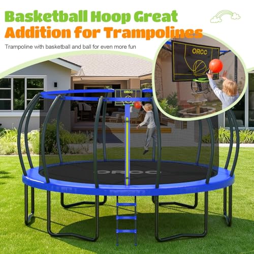 ORCC 1200LBS Weight Capacity Trampoline 16 15 14 12 10 8FT Outdoor Yard Trampolines for Kids Adults Outdoor Yard Trampolines for Kids Adults