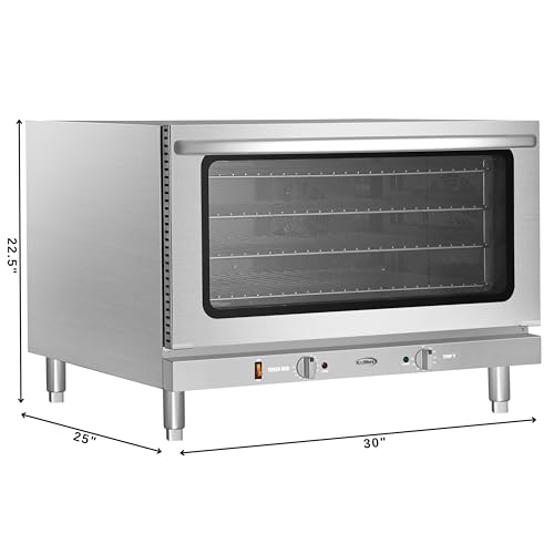 KoolMore 32 in. Commercial Countertop Convection Oven, Holds Full Size Pans, 4 Racks and 3500W of Power, 240V in Stainless-Steel