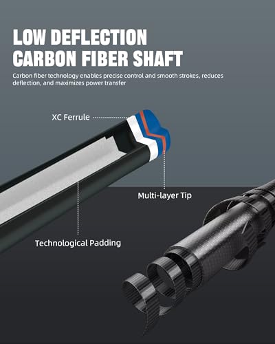 CRICAL Carbon Fiber Pool Cue Stick 58" Billiard Cue Sticks Professional Low Deflection Pool Sticks with 3/8 * 8 Pin Joint and 12.5mm Tip