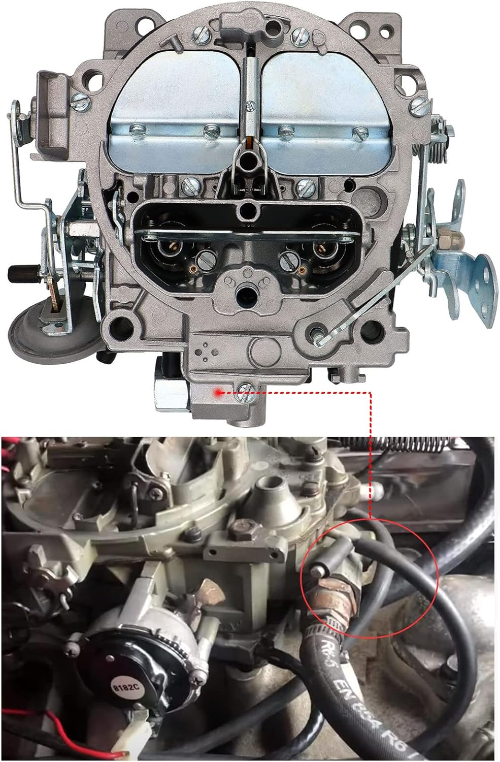 4 Barrels Carburetor Carb ,For Edelbrock 1901R Rochester Quadrajet 4MV Chevy 1966-1973 - Summit Jegs Divorced Choke 1901-GG 4-BBL