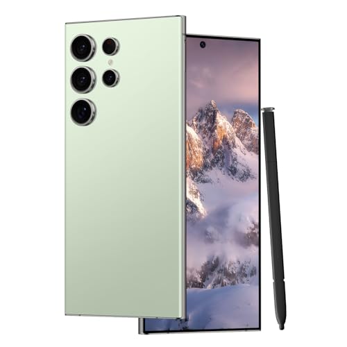 Unlocked Cell Phones C24 Ultra Smartphone Android 13 Phones 8GB+256GB/6.8" HD Screen/Dual SIM/108MP+48MP Camera/6800 mAh/Built-in Pen (Light Cyan)