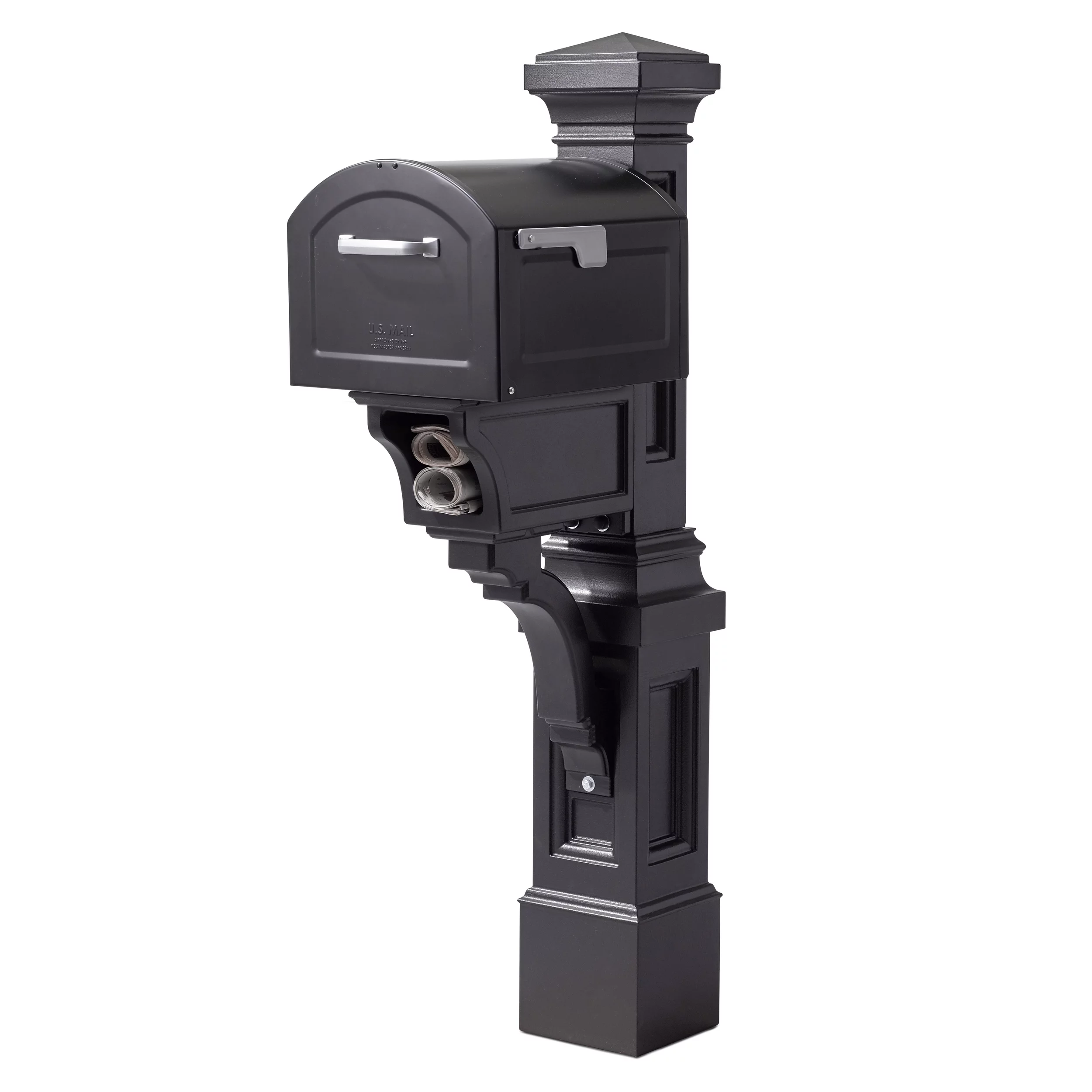 Step2 Atherton 59" Onyx Black Plastic Mailbox Post Kit