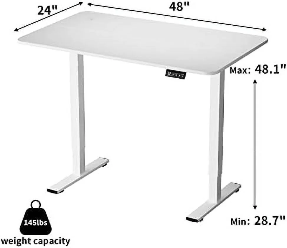 KHBIULIFE Standing Desk Electric Adjustable Desk Large 55 x 24 Sit Stand Up Desk Home Office Computer Desk Memory Preset with T-Shaped Metal Bracket