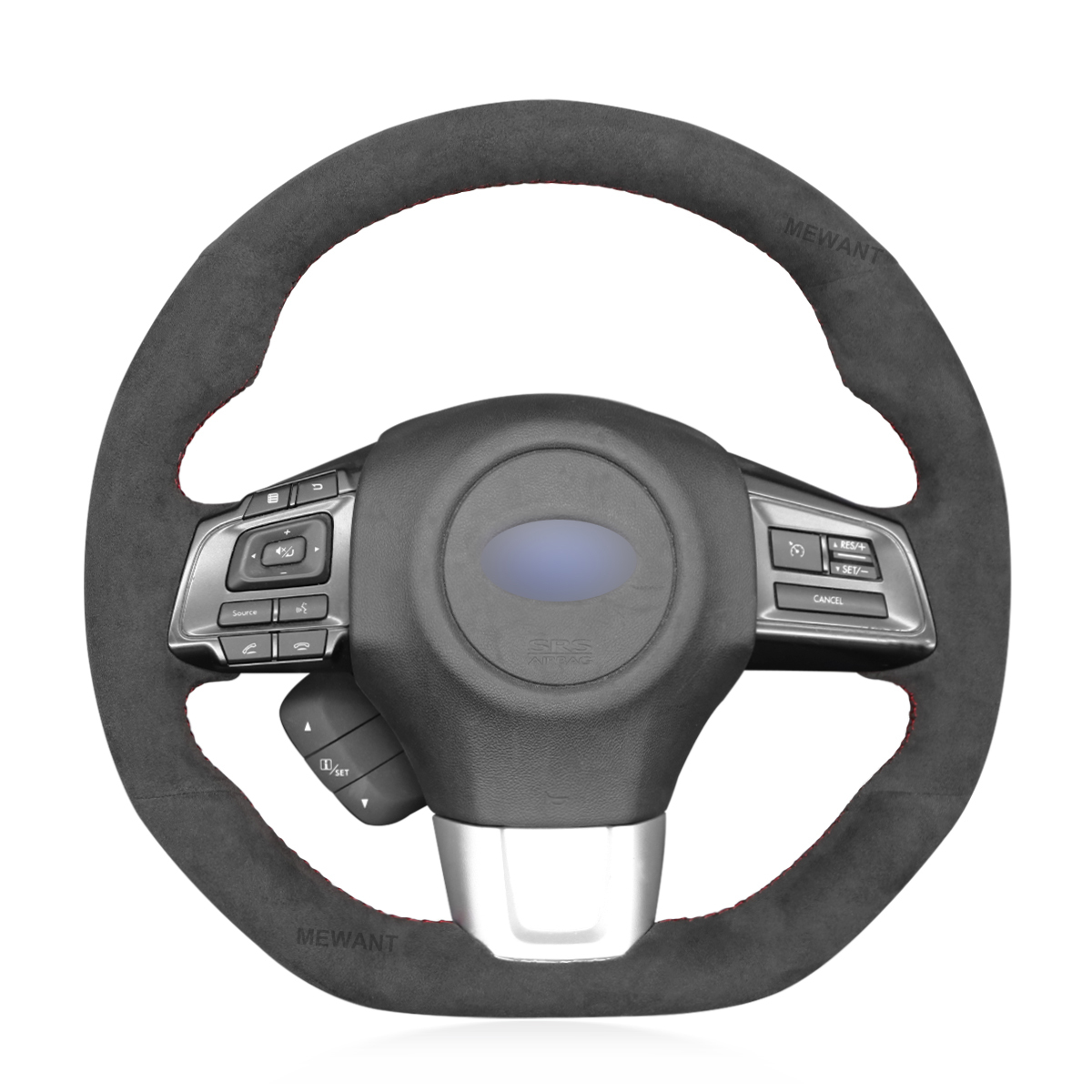 Mewant Alcantara Hand Stitch Car Steering Wheel Cover for Subaru WRX 2015-2021 / WRX STI 2015-2021