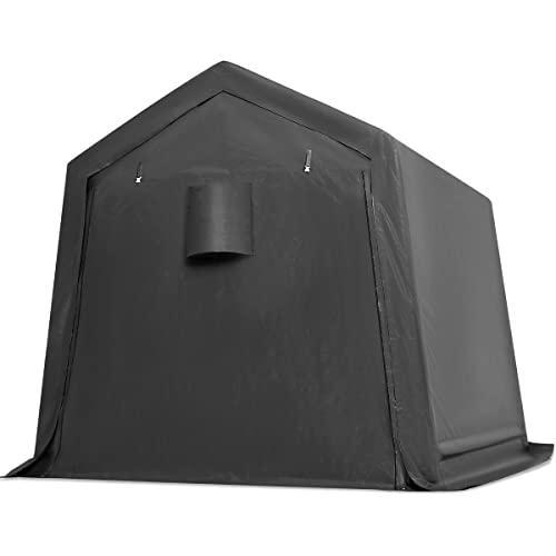 ADVANCE OUTDOOR 10x10 ft Heavy Duty Outdoor Patio Portable Canopy Storage Shelter Shed Carport with 2 Roll up Zipper Doors & Vents for Snowmobile