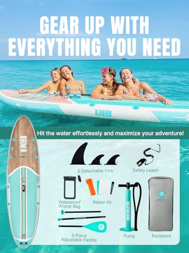 Niphean Inflatable Stand Up Paddle Board with SUP Accessories, Anti-Slip EVA Deck