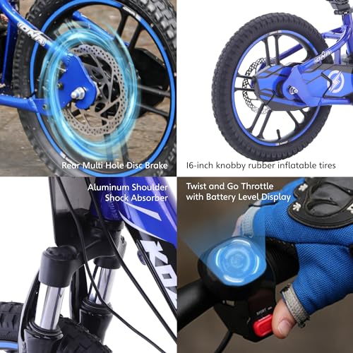 OLALA Electric Dirt Bike for Kids Aged 3-6, 170W Racing Grade Electric Motorcycle, New Aluminum Frame with 2 Power Modes, 24V Detachable Battery
