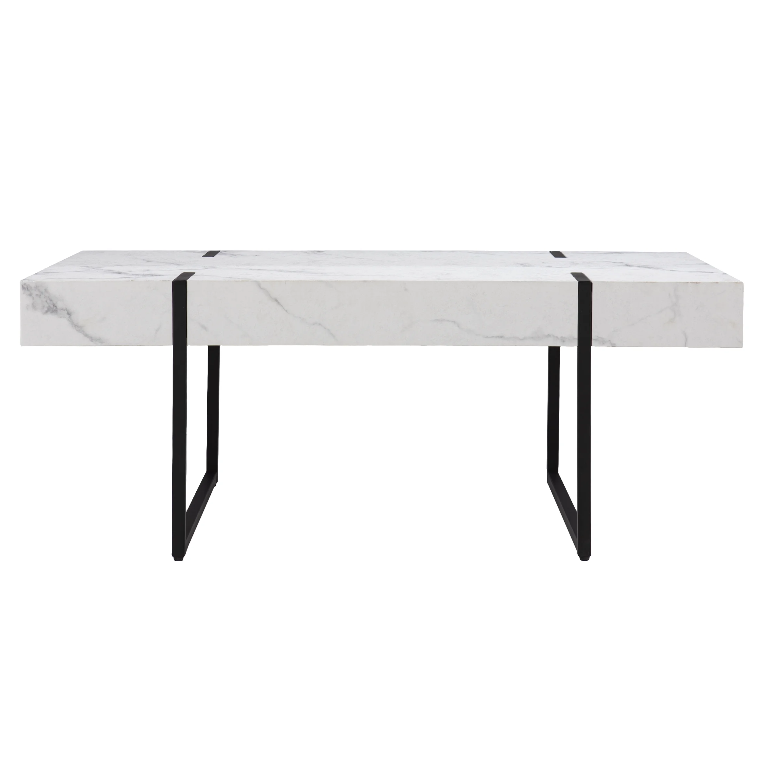 Southern Enterprises Rahilee Modern Rectangle Faux Marble Cocktail Table