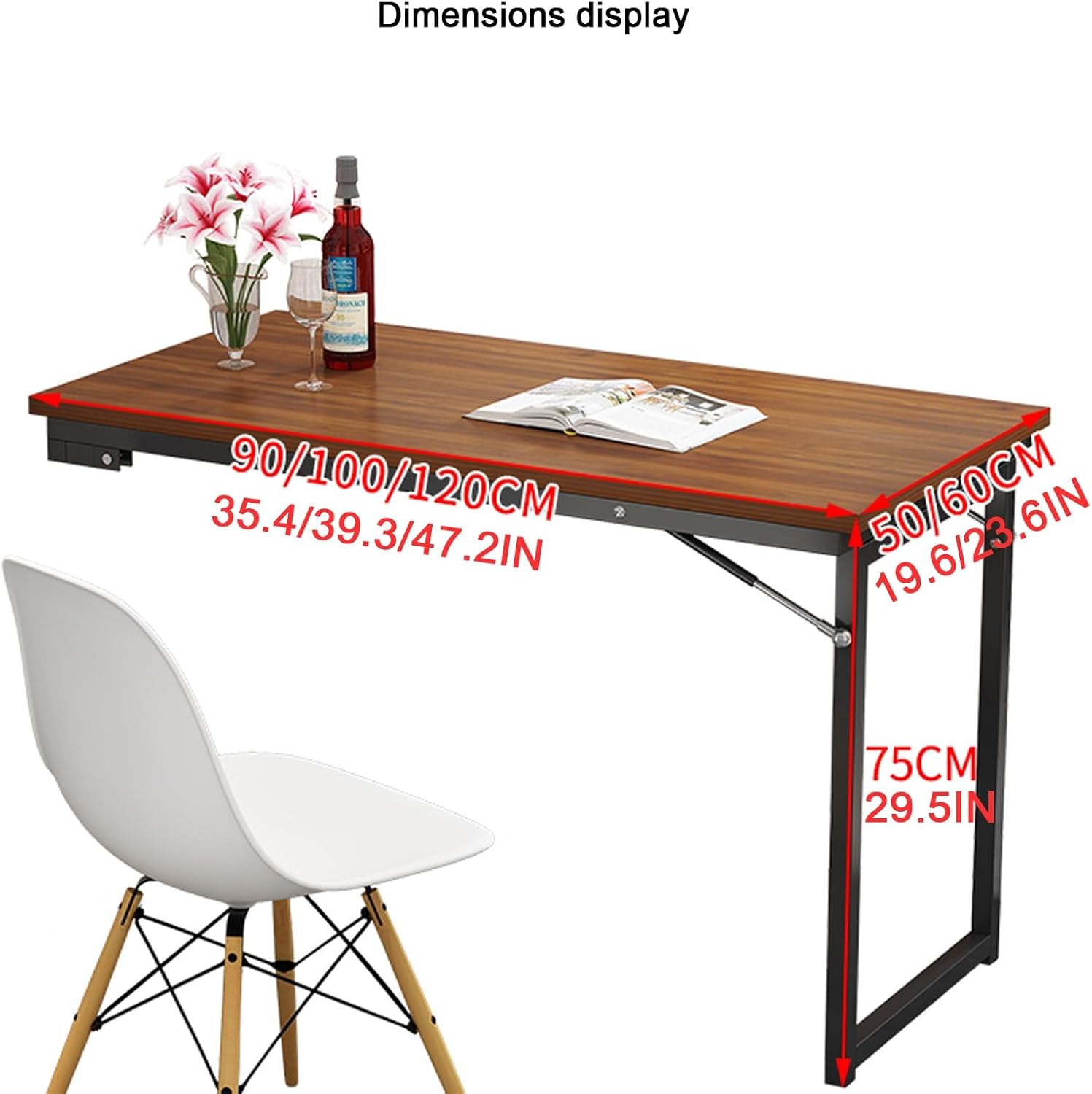 Wall Mounted Folding Desk, Heavy Duty Wall Mounted Folding Table, With Adjustable Steel Bracket Fold Down Wall Mounted Workbench, Suitable For Home