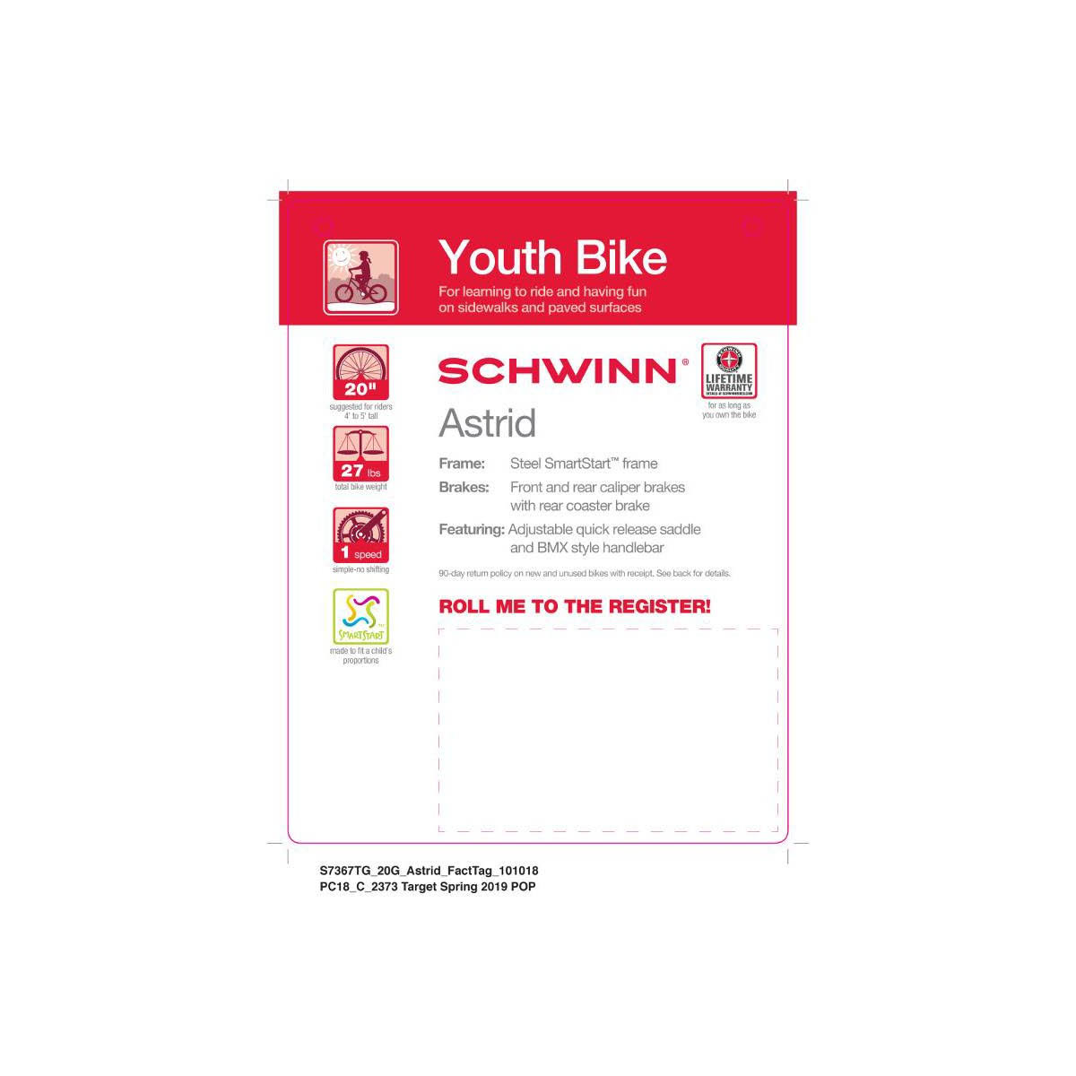 Schwinn Astrid 20x22 Kids& Bike - Gray