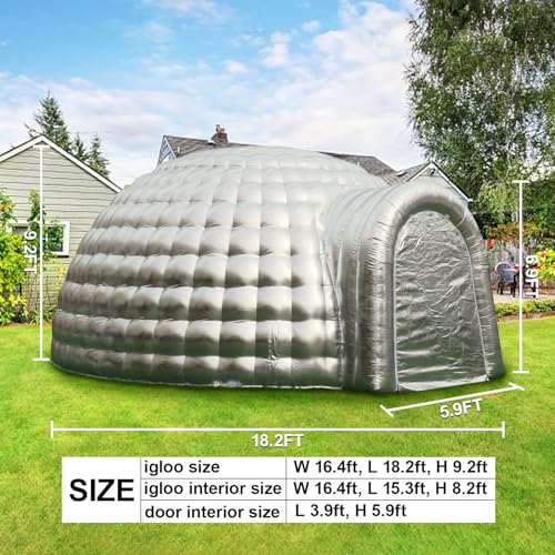 SAYOK Outdoor Portable Inflatable Igloo Dome Tent with Led Light for Party Wedding Event Camping