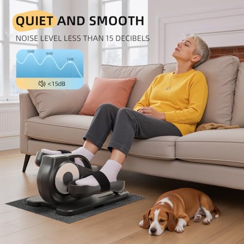 Under Desk Elliptical Machine, Electric Ellipse Leg Exerciser with Remote