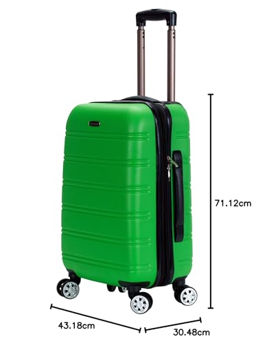 Rockland Melbourne Hardside Expandable Luggage with Spinner Wheels, 2TONEBLUE, 2 Piece (20/28)
