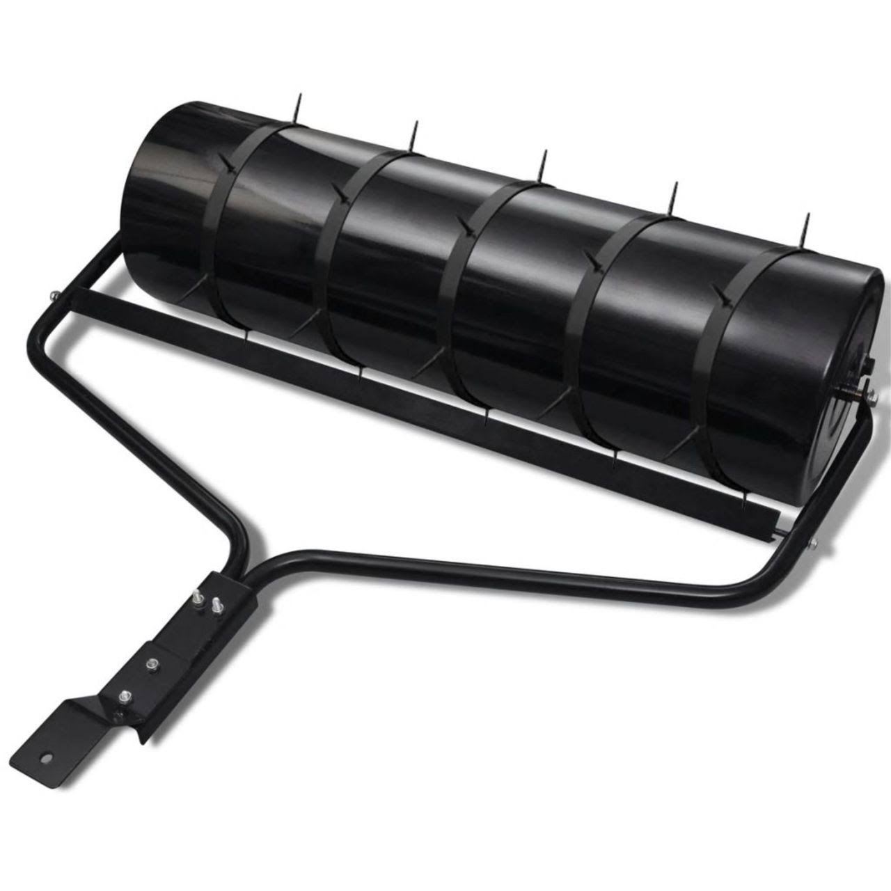 Black Garden Lawn Roller with 5 Aerator Bands 11.8x22