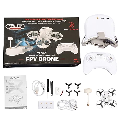 Mini FPV Drone Kit for Beginners, First-Person View Drone with FPV Goggles Suitable for Novice Practice Drones