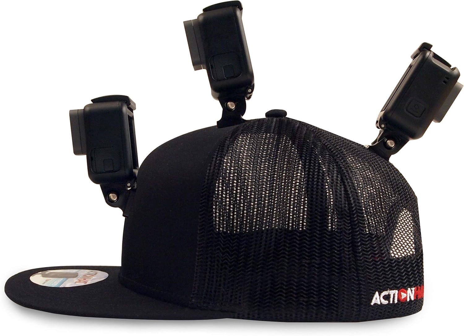 ActionHat® Black Curved Bill - Patented Floating Hat Mount Compatible for GoPro Hero 9/8/7/6/5/4/3 Action Camera