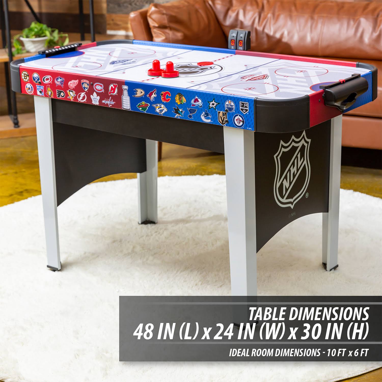 Eastpoint Sports 48 inch Rush NHL Electronic Indoor Hover Hockey Game Table Set by VM Express