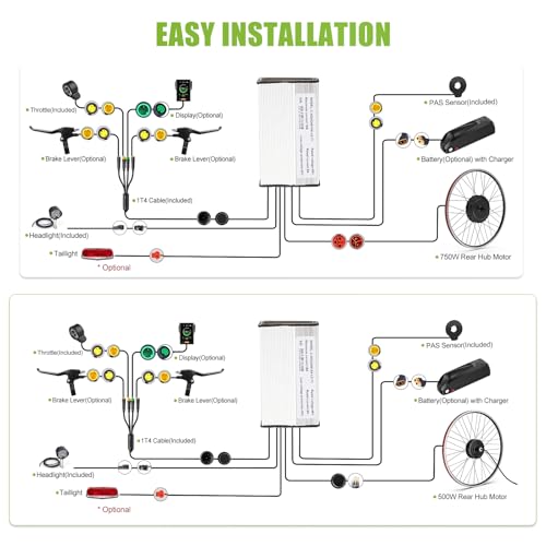 BAFANG Ebike Conversion Kit,48V 500W 750W Rear Hub Motor for 20"/26"/27.5"/700C Bike