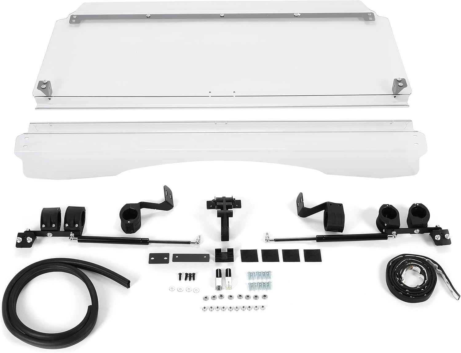 HECASA Clear Folding Windshield Compatible with 2019-2020 Kawasaki Mule Pro MX Flip Scratch Resistant Windscreen 3-IN-1 Gas Spring Included