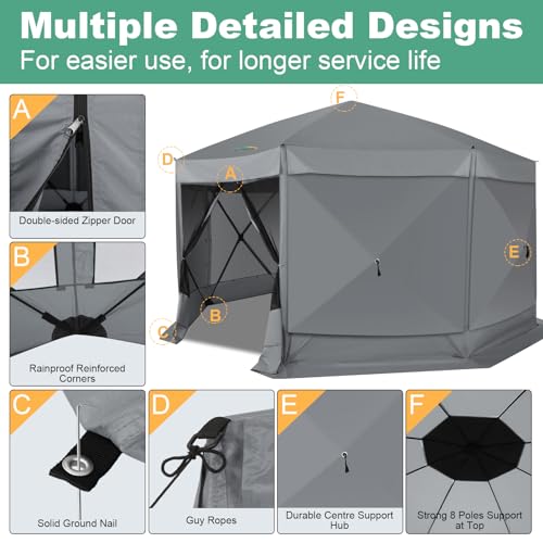 COBIZI 12x12ft Pop up Gazebo Screen Tent Screen House for Camping, Camping Outdoor Screened Gazebo, Canopy Tent
