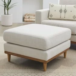 Better Homes & Gardens Springwood Square Wood Frame Ottoman, Light Honey Finish