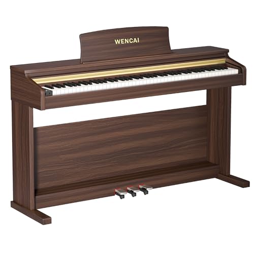 88 Keys Digital Piano Hammer Action Weighted Keyboard Piano, Full Size Upright Electric Piano, Wooden Electronic Piano for Beginner Professional