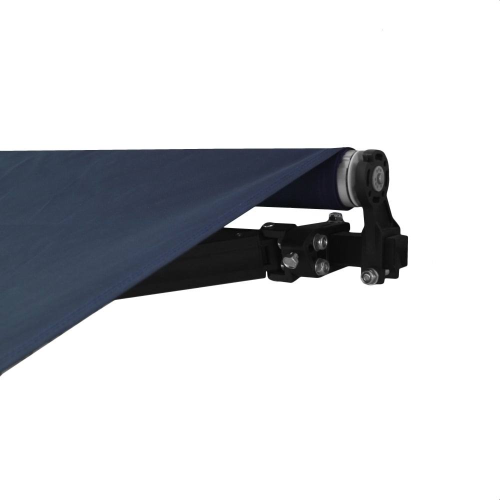 Aleko ABM10X8BLUE30 Motorized Black Frame Retractable Home Patio Canopy Awning 10&x8& Blue