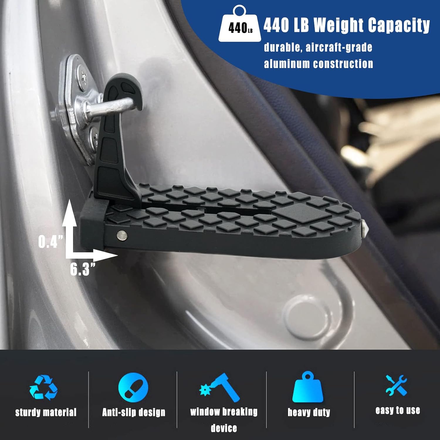 VLTAWA Car Door Step, Door Step for Car Roof Access, Car Step Hood for Roof, Car Door Step Up Hook