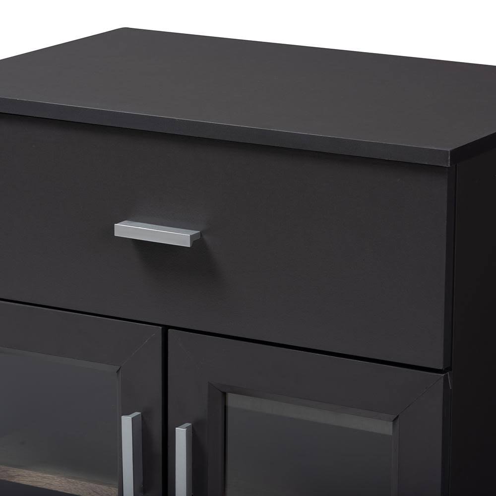 Baxton Furniture Jonas Modern Kitchen Cabinet Dark Grey/Oak