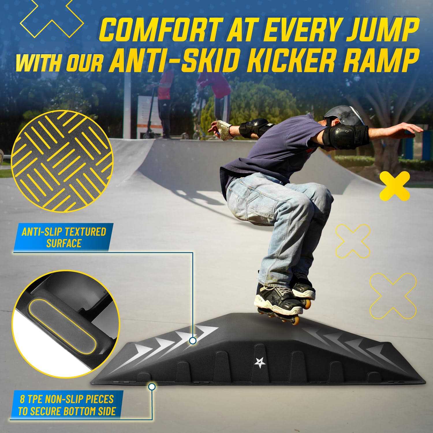 Yes4All Single-Piece Skateboard Ramp Bike Ramp Skate Ramp - Sports Supplies Online Store