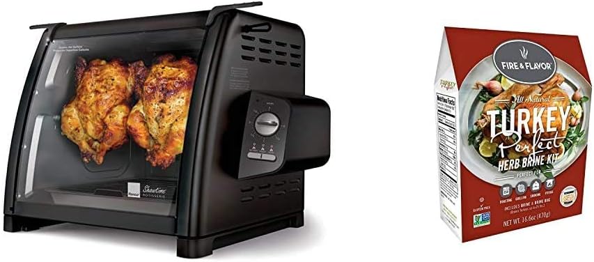 Ronco Showtime Large Capacity Rotisserie & BBQ Oven Modern Edition, Simple Switch Controls, Silicone Door Tie, Auto Shutoff