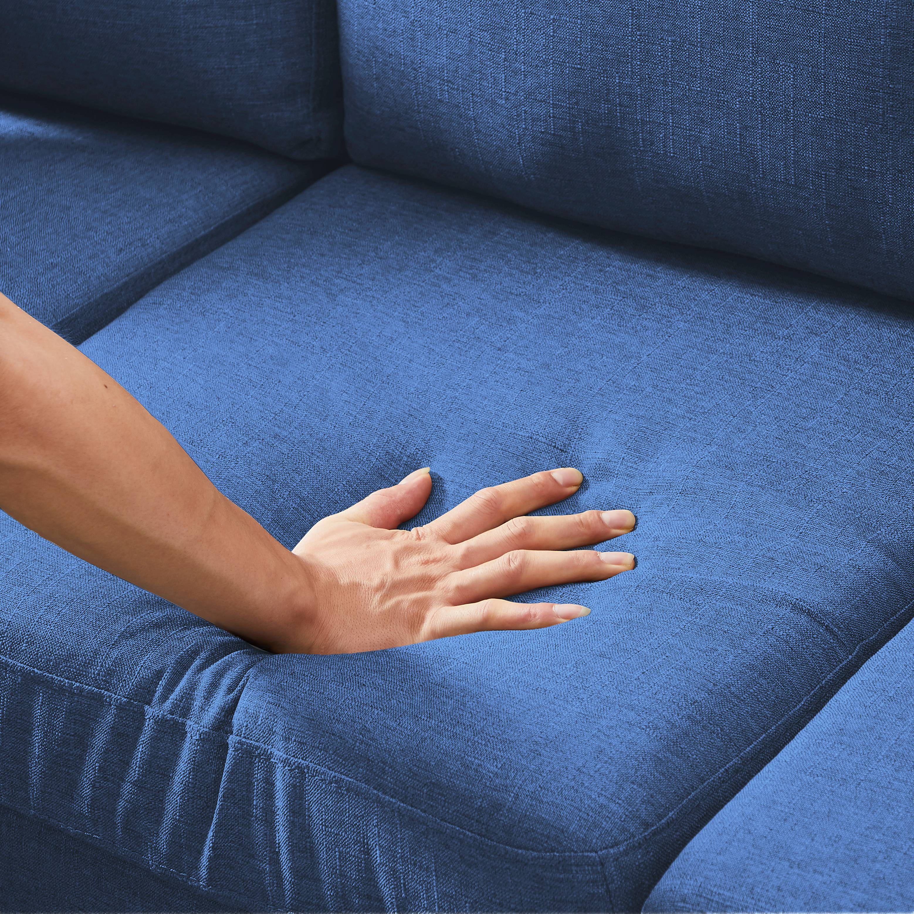 BSHTI 72 inch L-Shape Sectional Sofa, Left Hand Facing Couch with Two Pillows, Reversible Sectional Sofa Couch for Small Space(Navy Blue)