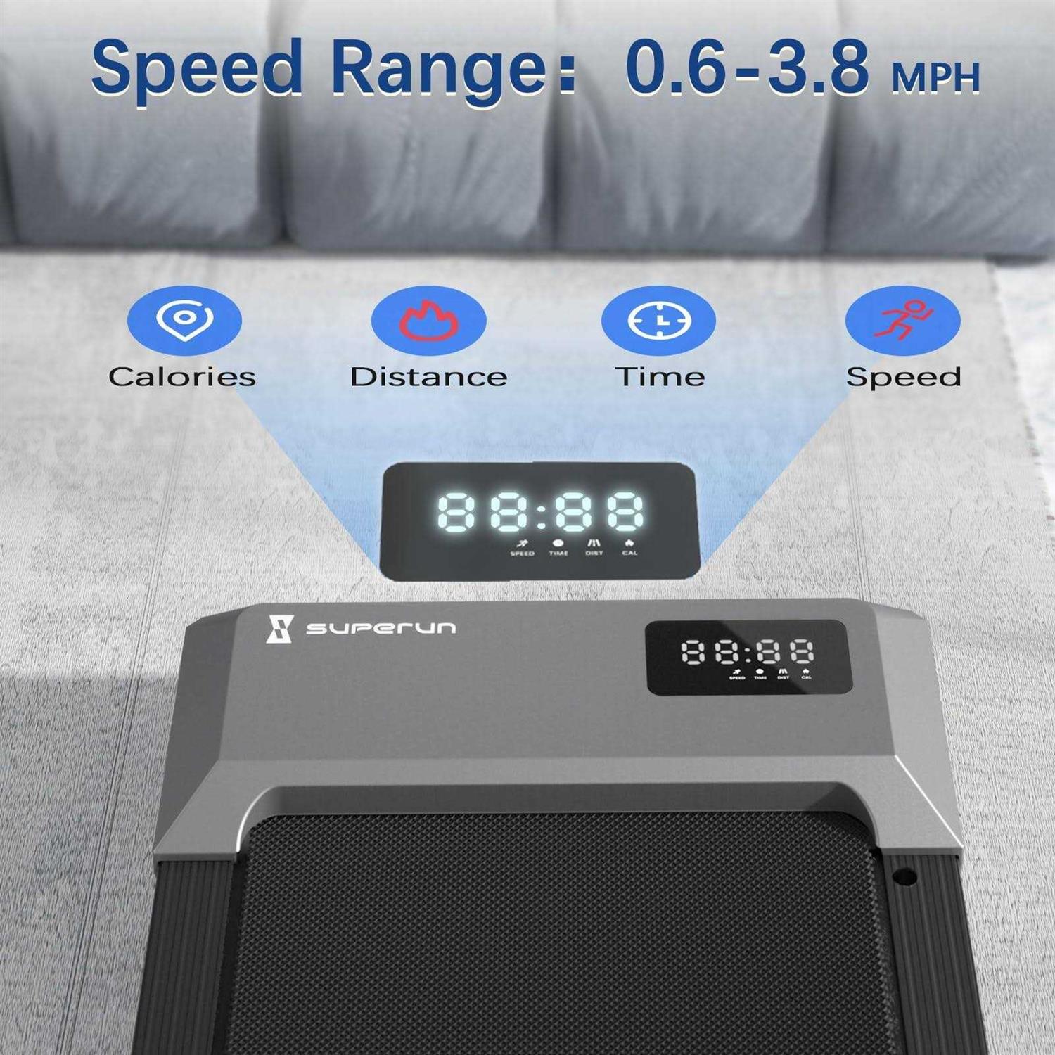 Superun 2 in 1 Walking Pad Under Desk with 300lbs Weight Capacity - Sports Supplies Online Store