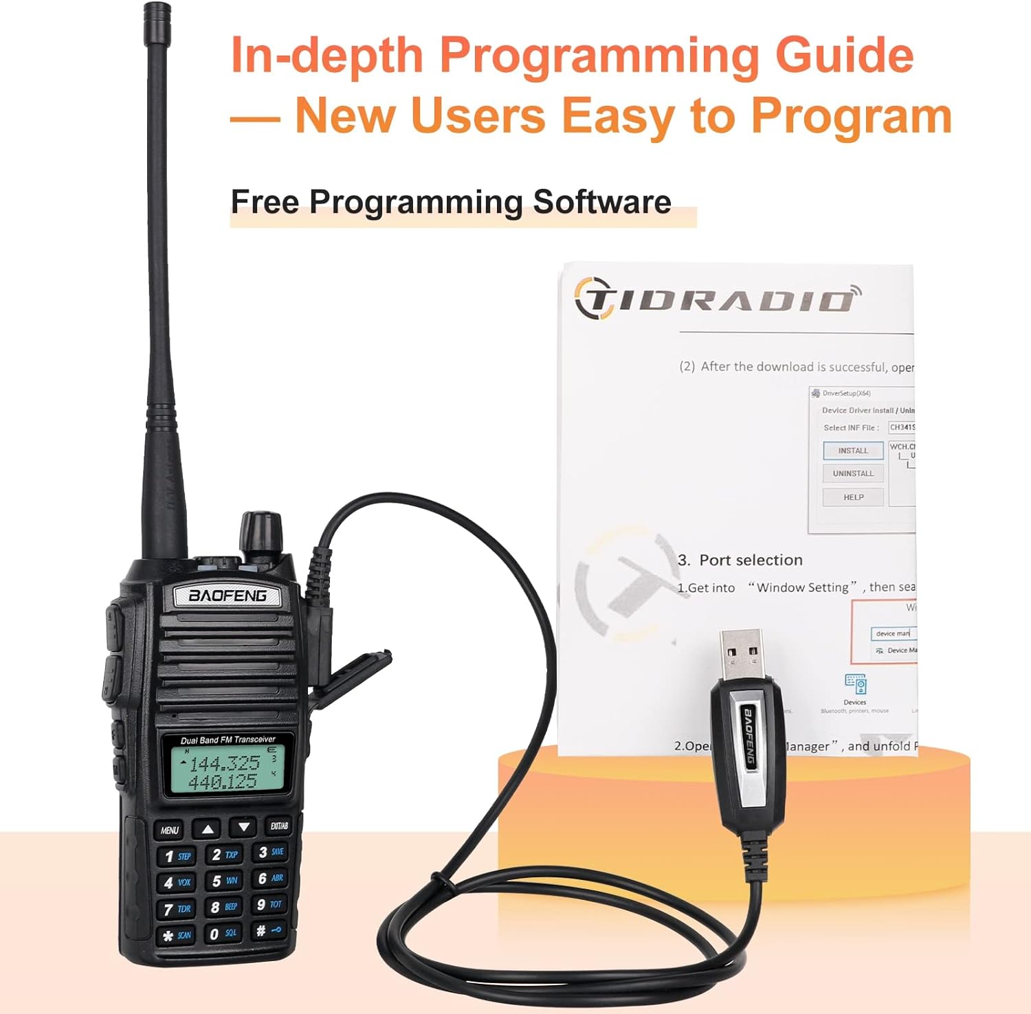 BaoFeng UV-82 High Power BaoFeng Radio Ham Radio 2 Way Radio BaoFeng Walkie Talkies with Programming Cable and Handheld Speaker Mic (2 Pack-Black)