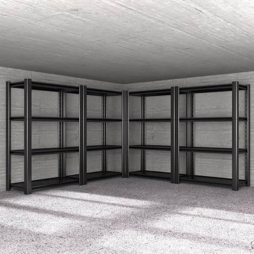 76.6" H Heavy Duty Garage Shelving Unit, 60" W Adjustable Metal Storage Rack, 5-Tier Metal Shelves, 24" D Industrial Shelving for Garage, Basement
