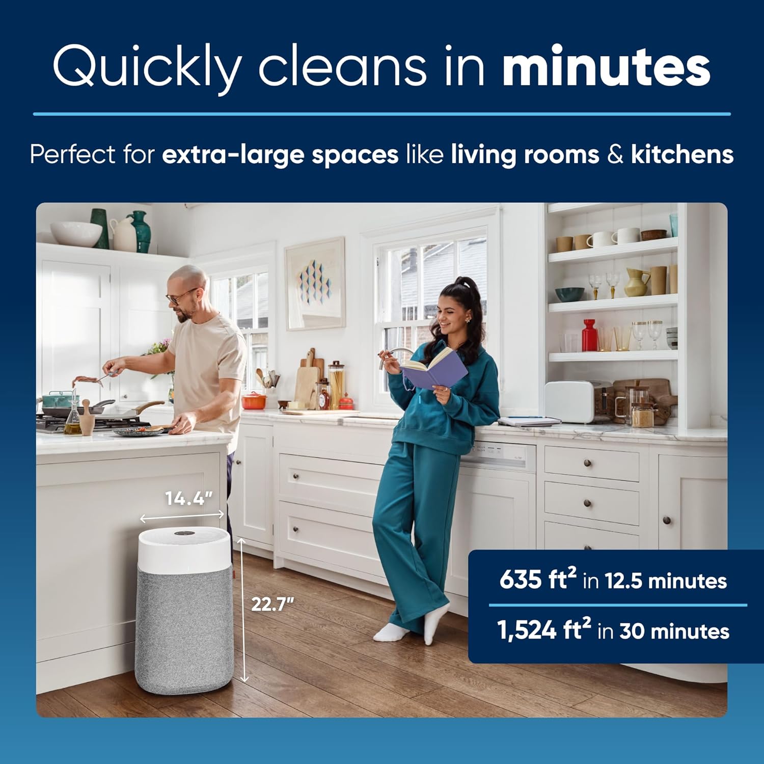 BLUEAIR Air Purifiers for Large Home Room & Air Purifiers for Bedroom, HEPASilent Small Room Air Purifiers for Home
