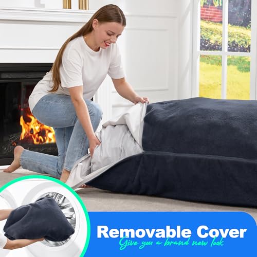 Hobestluk 3 in 1 Bean Bag Chair Giant Bean Bag Chairs Convertible Bean Bag Floor Cushion with Machine Washable Cover