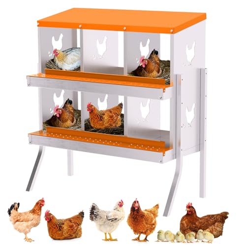 Garvee Chicken Nesting Box with Removable Tray, 8 Compartment Nesting Boxes for Chickens, Easy to Clean and Install