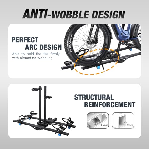 Young Electric 2-Bike Rack Mate R, E-Bike Rack Hitch with Ramp for Cars, Trucks, Minivans, SUVs with 2 Inches Receiver