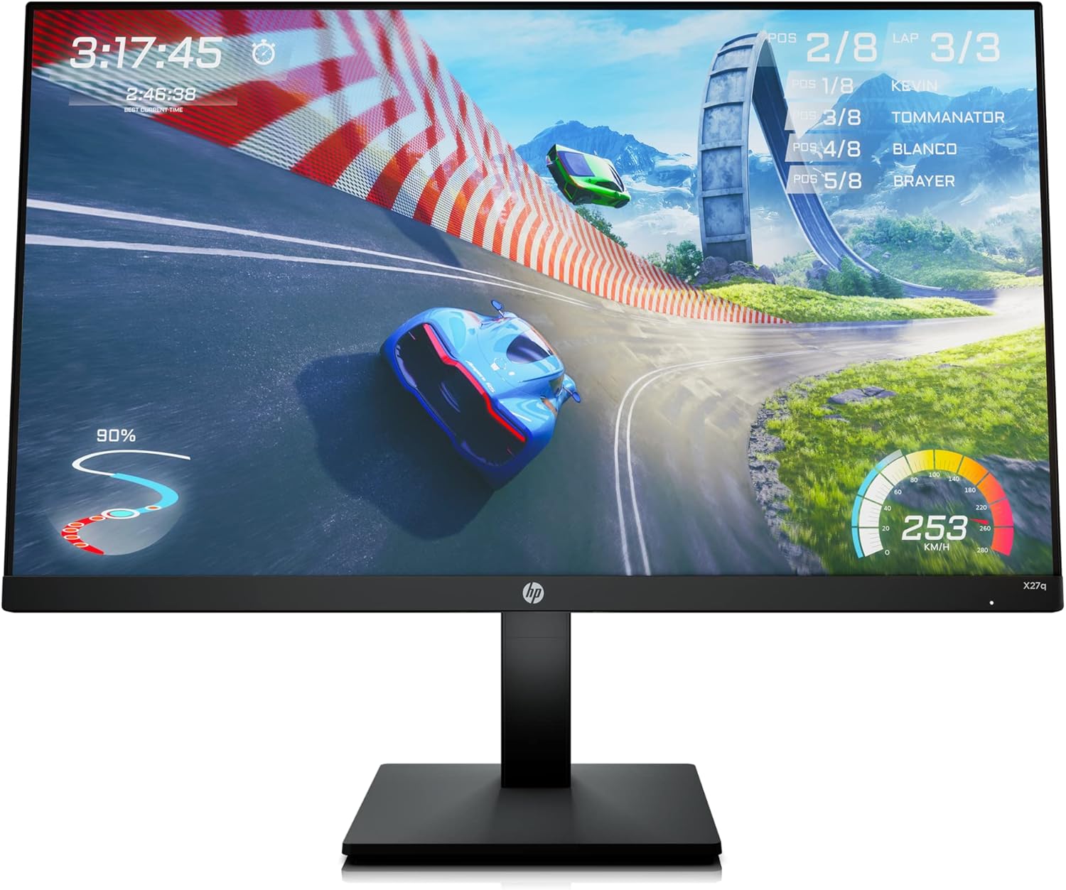 HP 27-inch QHD Gaming with Tilt/Height Adjustment with AMD FreeSync Premium Technology (X27q, 2021 model)