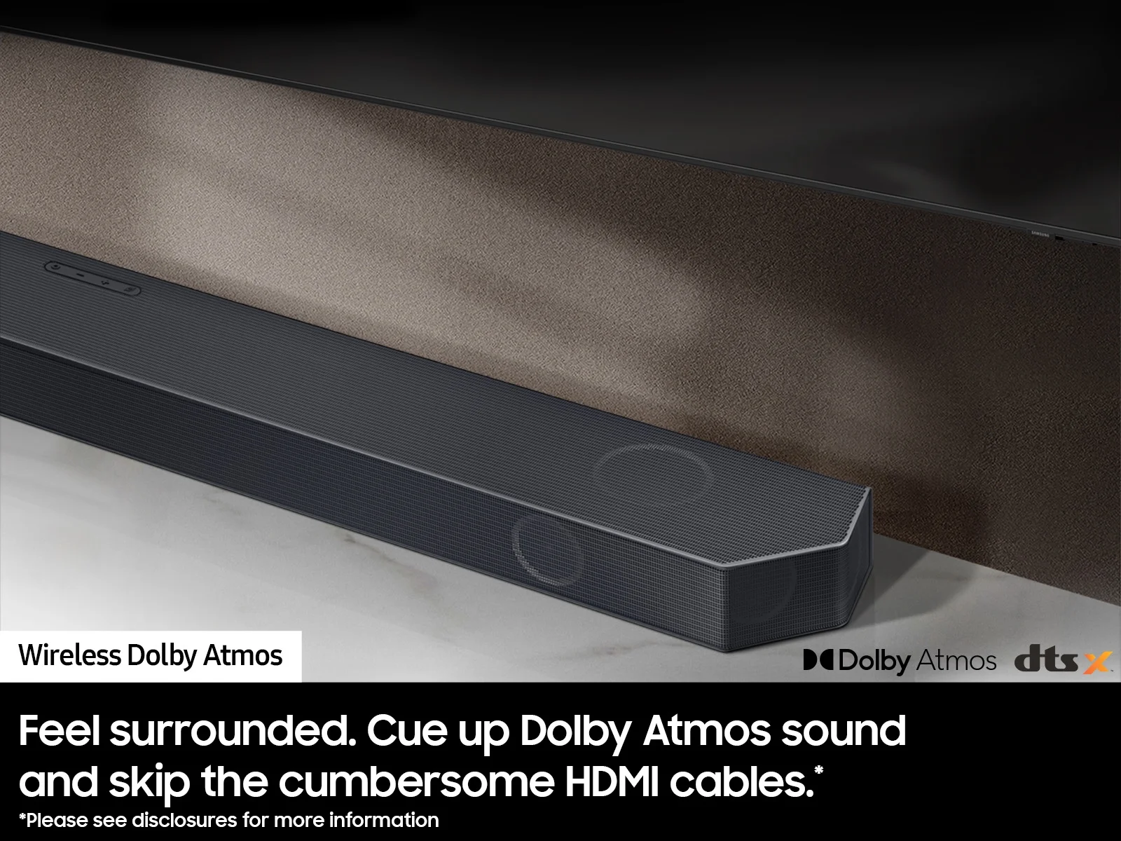SAMSUNG Q-Series 11.1.4ch Wireless Dolby Atmos Soundbar + Rear Speakers w/ Q-Symphony HW-Q990C/ZA