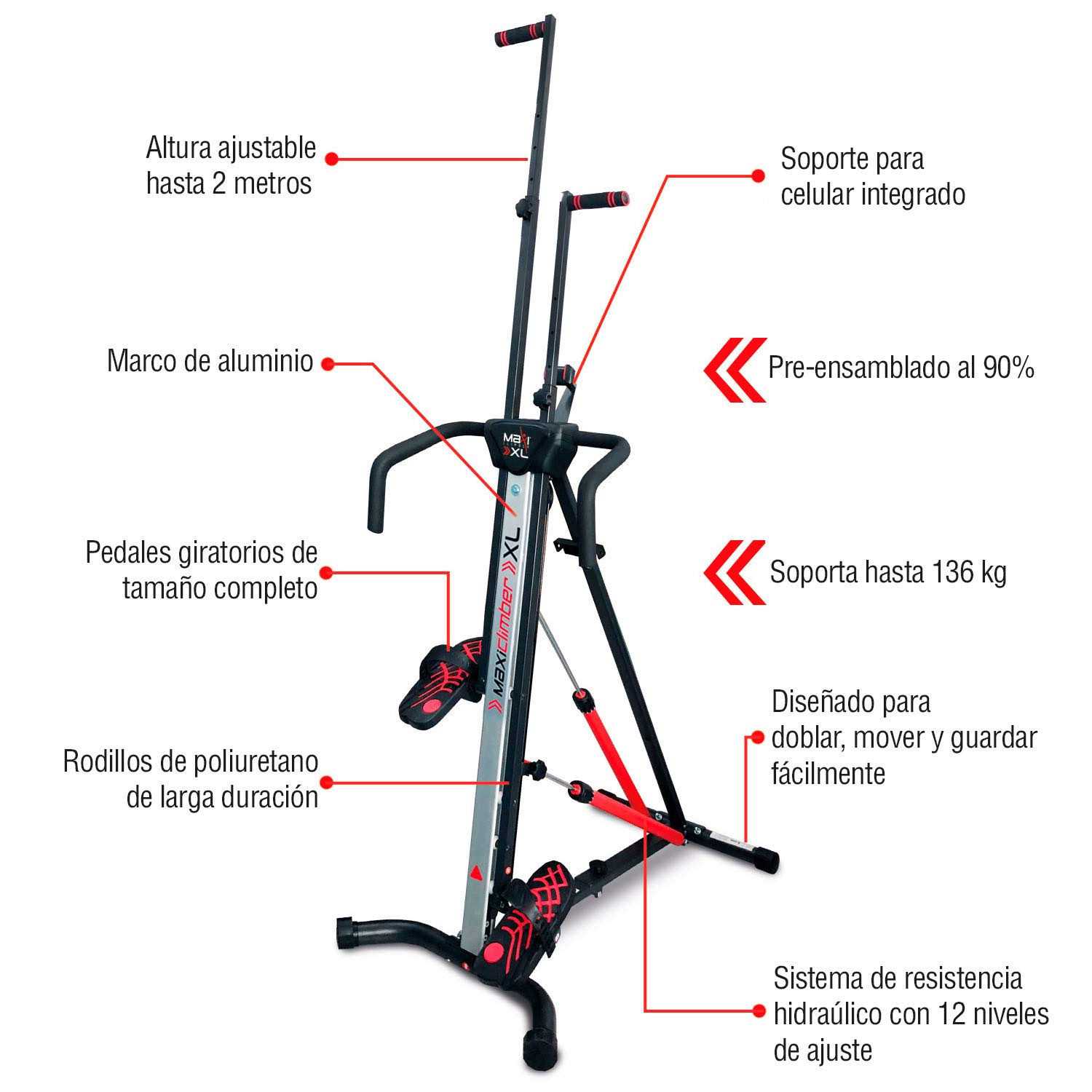 MaxiClimber XL 2000 Hydraulic Resistance Vertical Climber - Sports Supplies Online Store