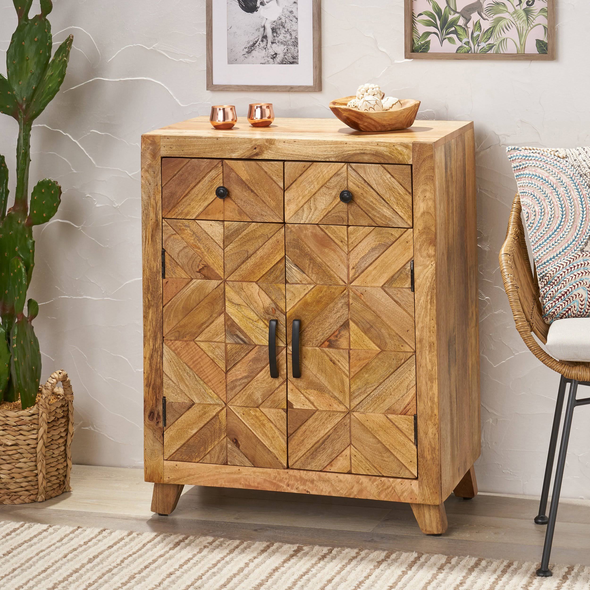 Genevieve Boho Handcrafted Mango Wood 2 Door 2 Drawer Cabinet 311203