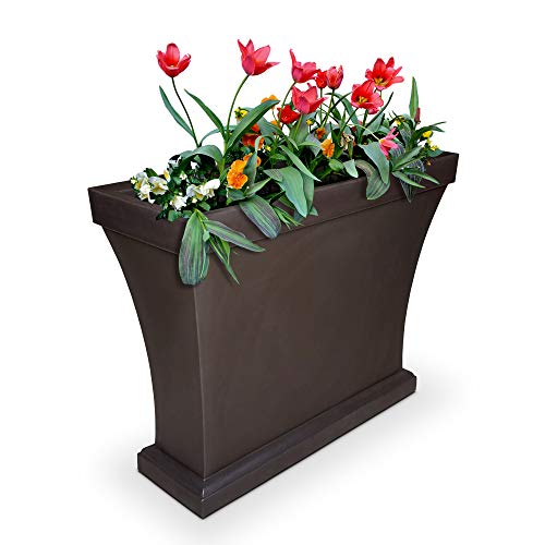 Mayne Bordeaux Trough Planter - Black - 40in x 15in x 32in - Polyethylene Planter - Soil Capacity: 17.5 gallons (8890-B)