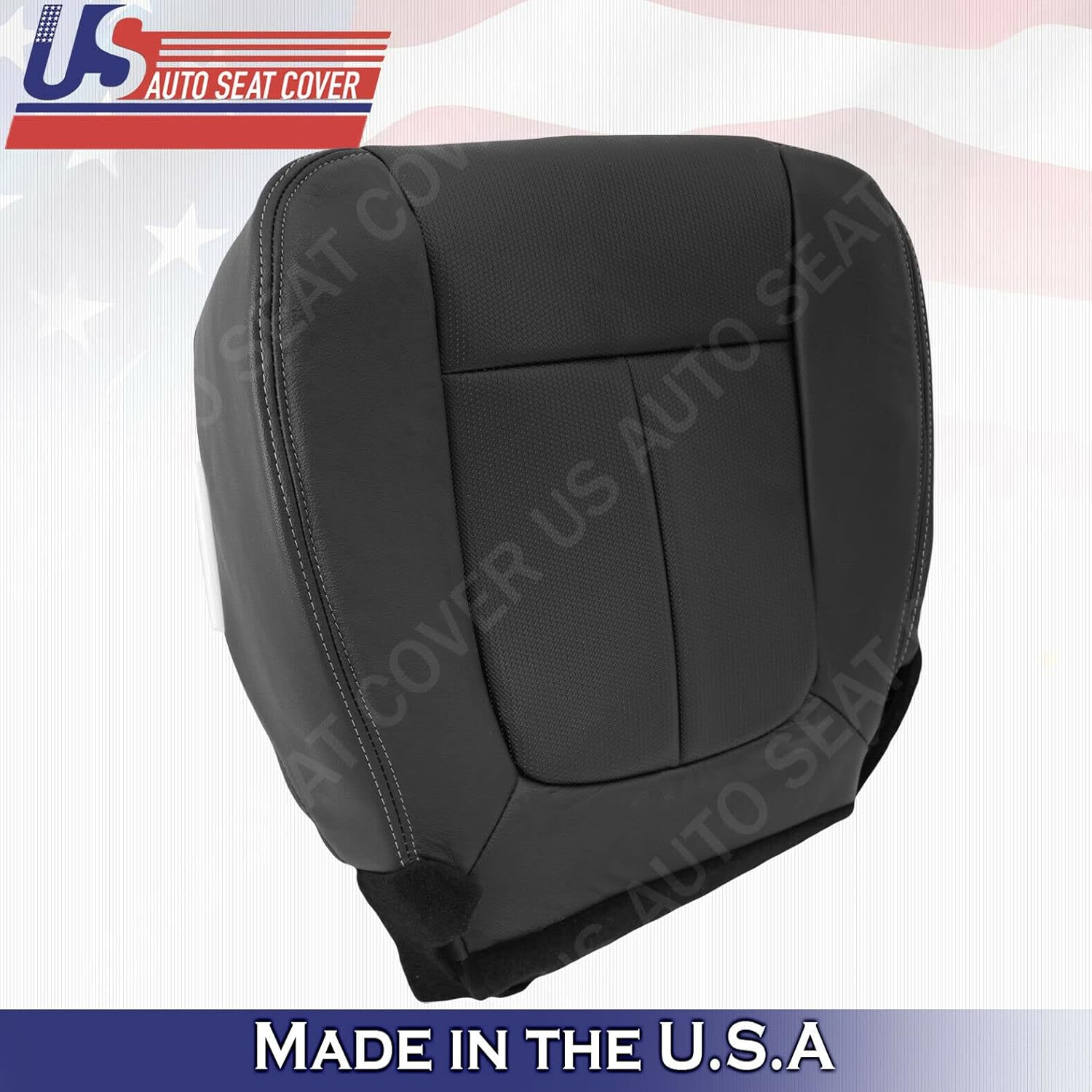 2009-2014 Ford F150 Driver Bottom Texture Leather Seat Cover Black