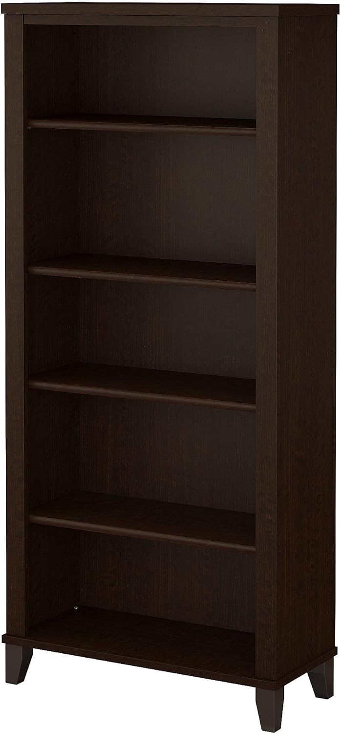 Bush Furniture Tall 5 Shelf Bookcase, Hansen Cherry