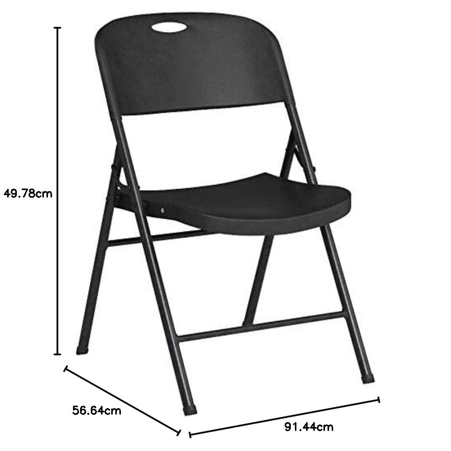 Amazon Basics Sturdy Foldable Plastic Chair, Portable, 350-Pound Capacity, White, 6-Pack